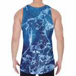 Blue Ocean Print Men's Velvet Tank Top