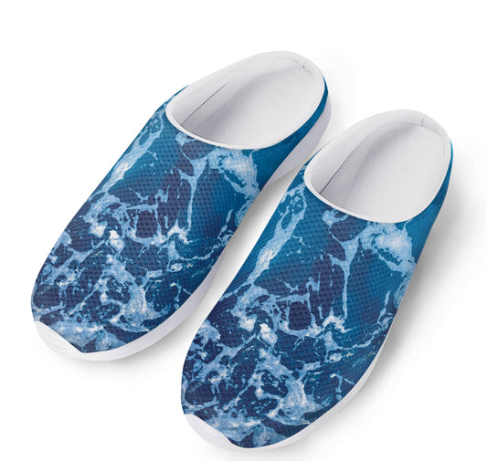 Blue Ocean Print Mesh Casual Shoes