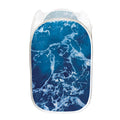 Blue Ocean Print Mesh Laundry Hamper