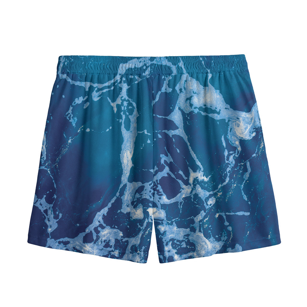 Blue Ocean Print Mesh Shorts