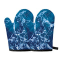 Blue Ocean Print Oven Mitts