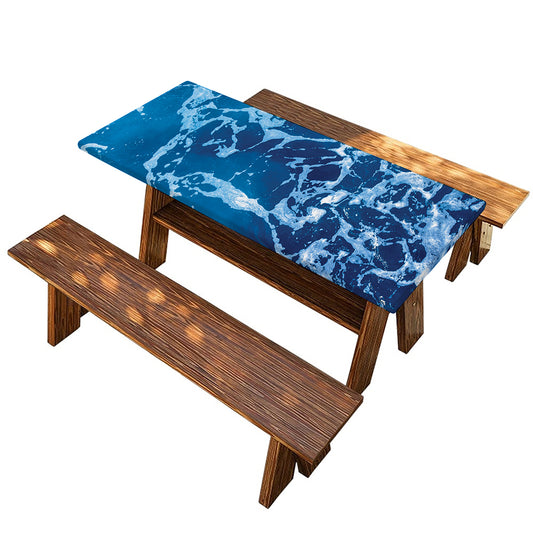 Blue Ocean Print Picnic Table Cover