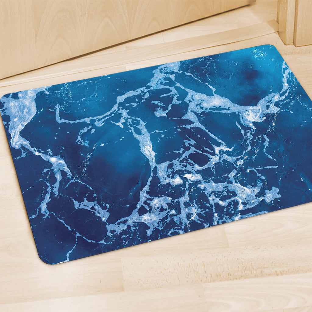 Blue Ocean Print Polyester Doormat