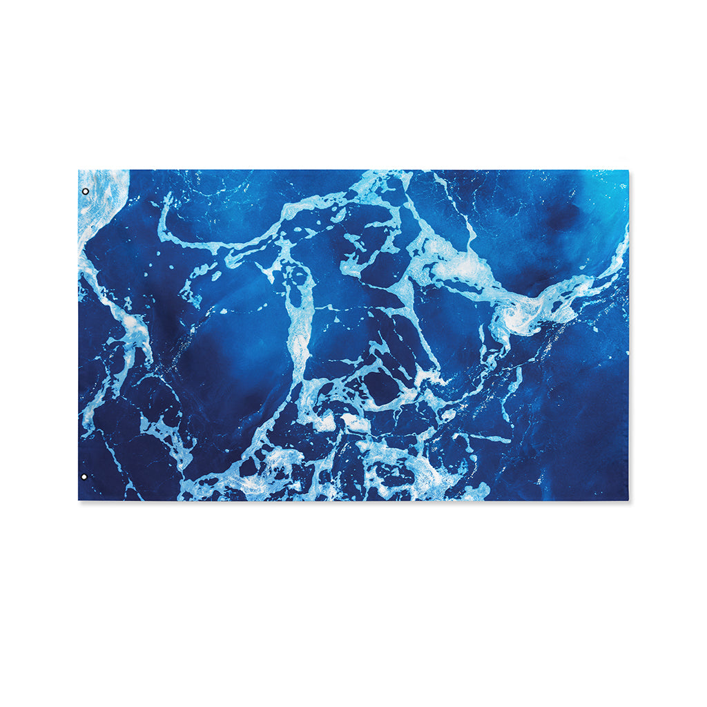 Blue Ocean Print Polyester Flag