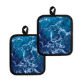 Blue Ocean Print Pot Holders