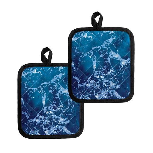 Blue Ocean Print Pot Holders