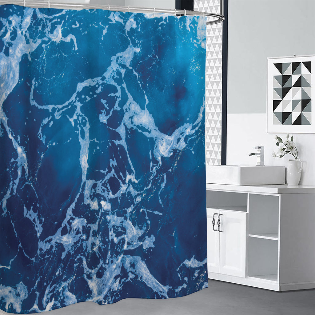 Blue Ocean Print Premium Shower Curtain