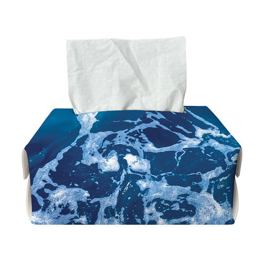 Blue Ocean Print Rectangle Tissue Box Cover