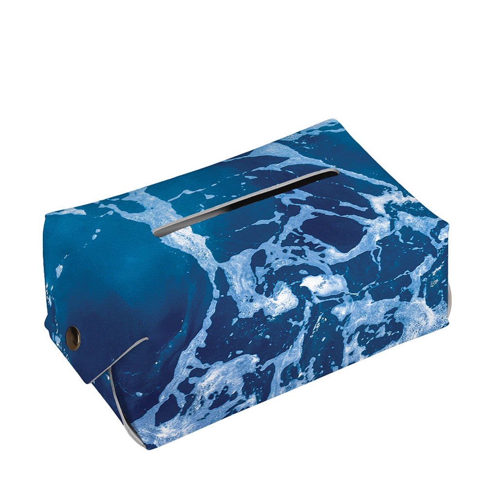 Blue Ocean Print Rectangle Tissue Box Cover