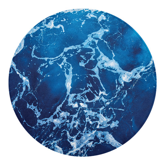 Blue Ocean Print Round Blanket
