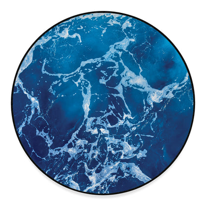 Blue Ocean Print Round Floor Mat