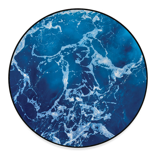 Blue Ocean Print Round Floor Mat