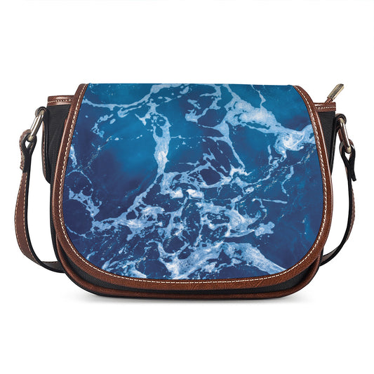 Blue Ocean Print Saddle Bag