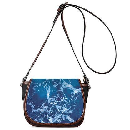Blue Ocean Print Saddle Bag