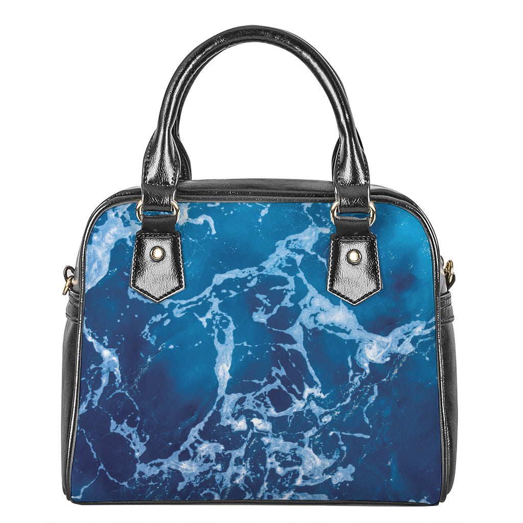 Blue Ocean Print Shoulder Handbag