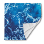 Blue Ocean Print Silk Bandana