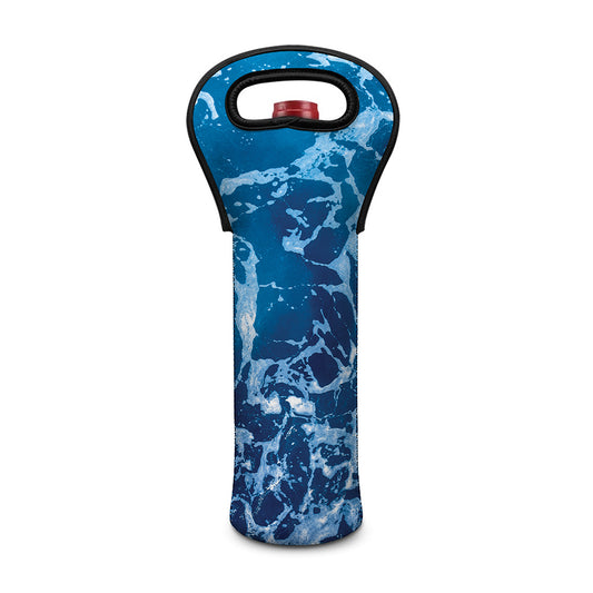 Blue Ocean Print Single Neoprene Wine Tote