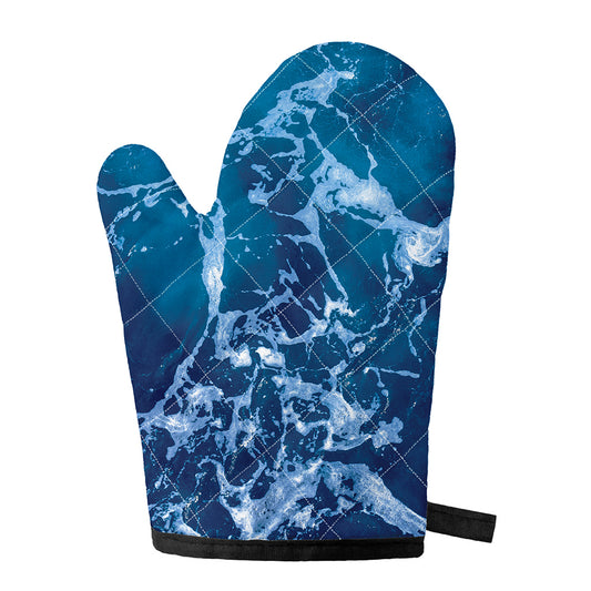 Blue Ocean Print Single Oven Mitt