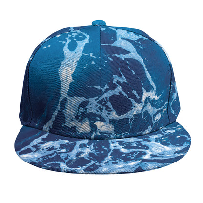 Blue Ocean Print Snapback Cap