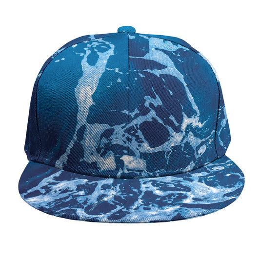 Blue Ocean Print Snapback Cap