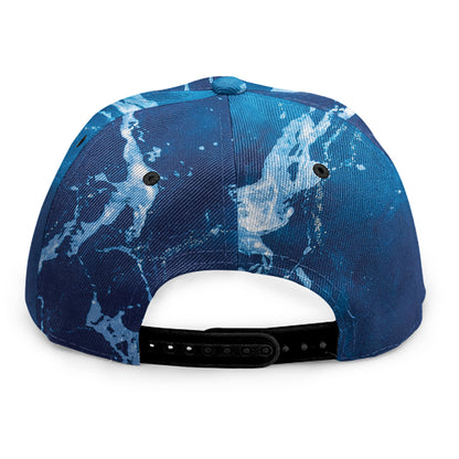 Blue Ocean Print Snapback Cap