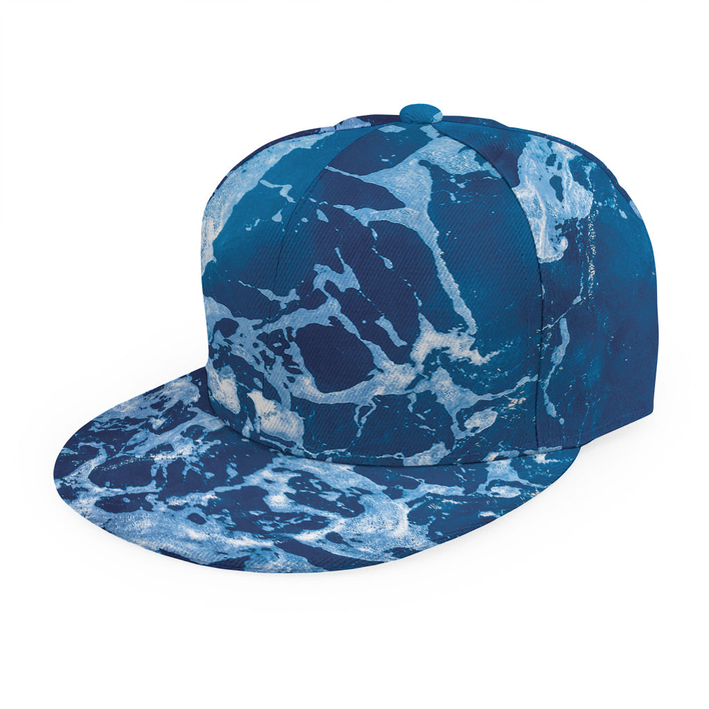 Blue Ocean Print Snapback Cap