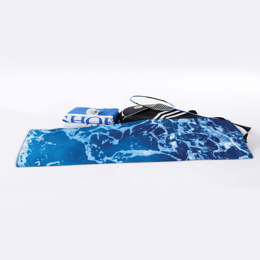 Blue Ocean Print Sports Towel
