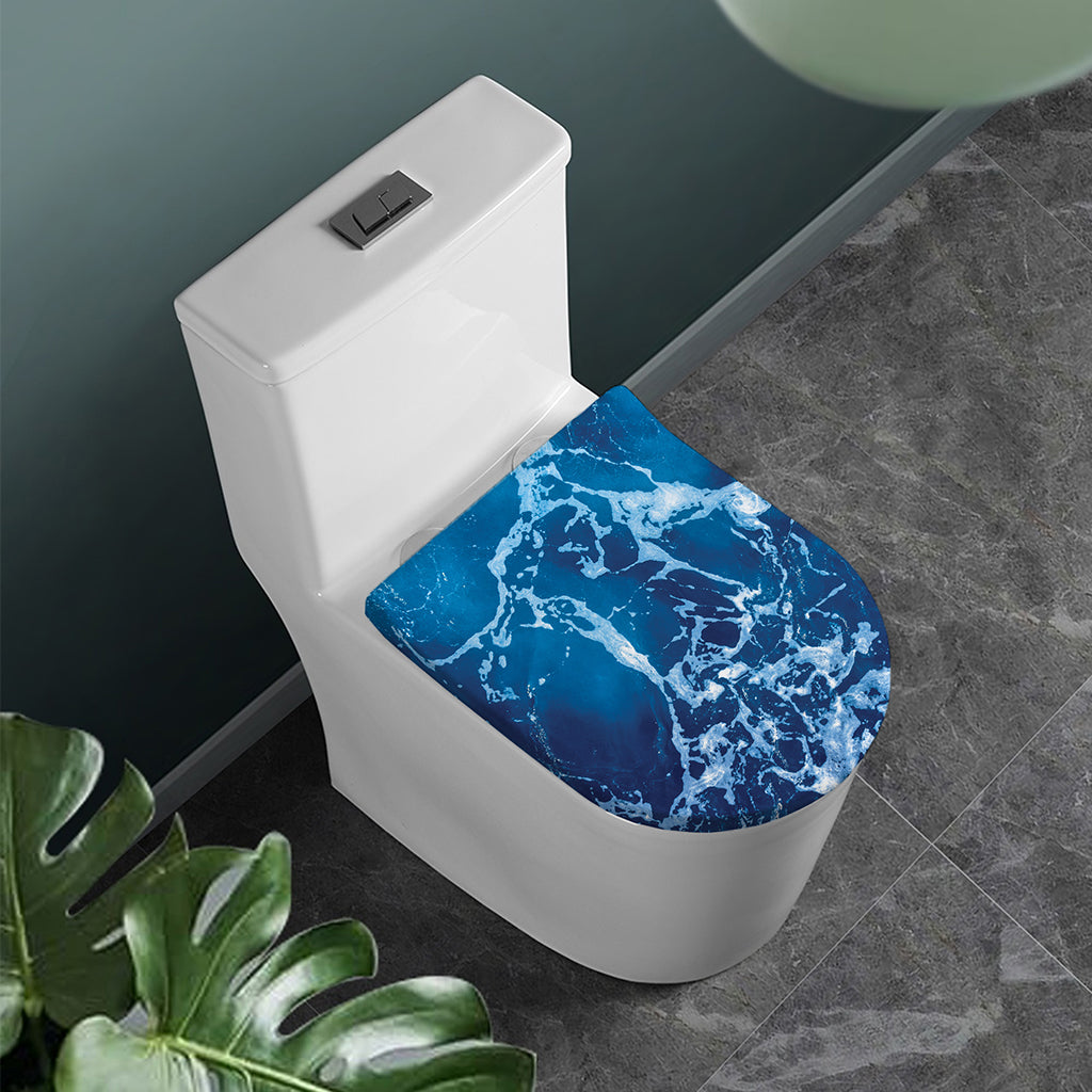 Blue Ocean Print Toilet Lid Cover