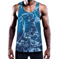 Blue Ocean Print Men's Workout Tank Top