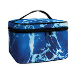 Blue Ocean Print Travel Makeup Bag