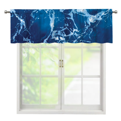 Blue Ocean Print Window Valance