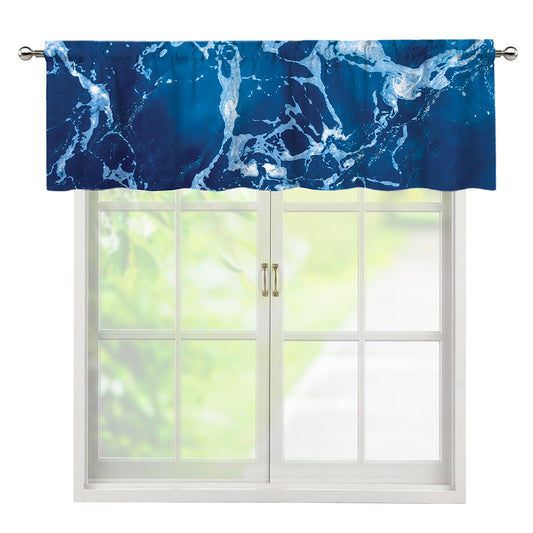 Blue Ocean Print Window Valance