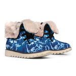 Blue Ocean Print Winter Boots