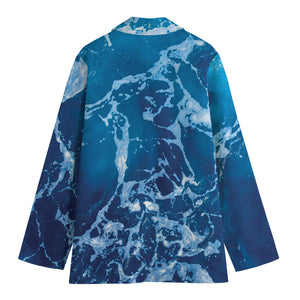 Blue Ocean Print Women's Blazer