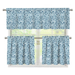 Blue Octopus Tentacles Pattern Print 3 Piece Kitchen Curtains