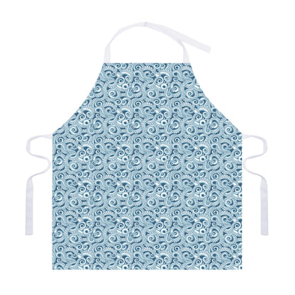 Blue Octopus Tentacles Pattern Print Adjustable Apron