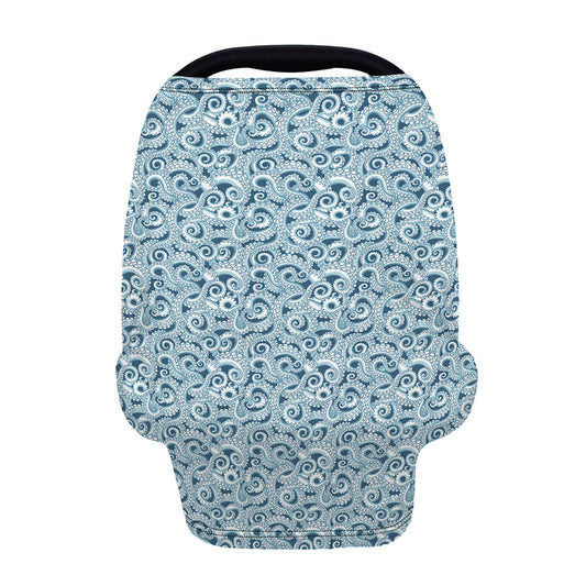Blue Octopus Tentacles Pattern Print Baby Seat Cover