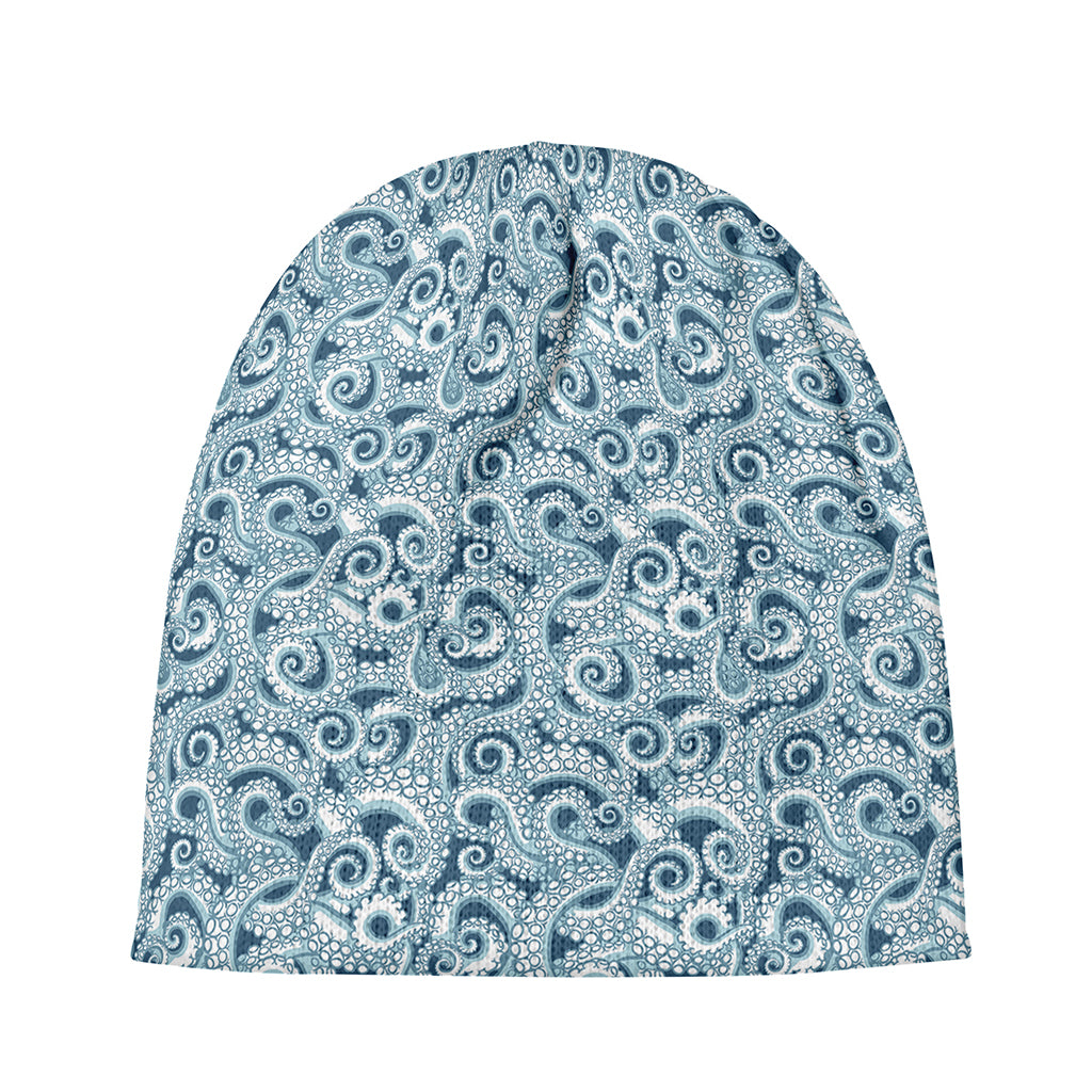 Blue Octopus Tentacles Pattern Print Beanie