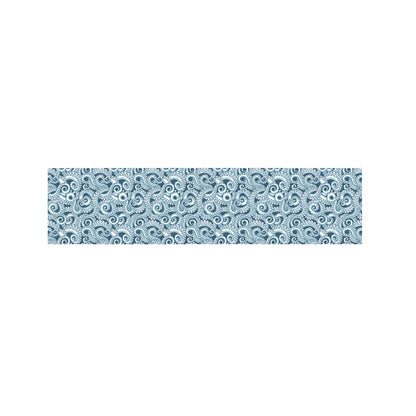 Blue Octopus Tentacles Pattern Print Bed Runner