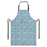 Blue Octopus Tentacles Pattern Print Bib Apron With Pocket