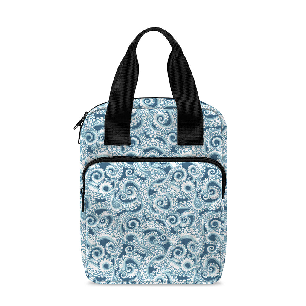 Blue Octopus Tentacles Pattern Print Bible Tote Bag