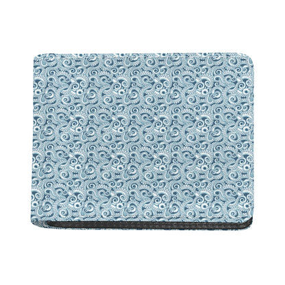 Blue Octopus Tentacles Pattern Print Bifold Wallet