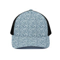 Blue Octopus Tentacles Pattern Print Black Mesh Trucker Hat