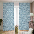 Blue Octopus Tentacles Pattern Print Dimout Pencil Pleat Curtains