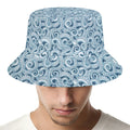 Blue Octopus Tentacles Pattern Print Bucket Hat