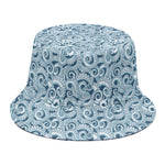 Blue Octopus Tentacles Pattern Print Bucket Hat