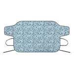 Blue Octopus Tentacles Pattern Print Car Windshield Snow Cover