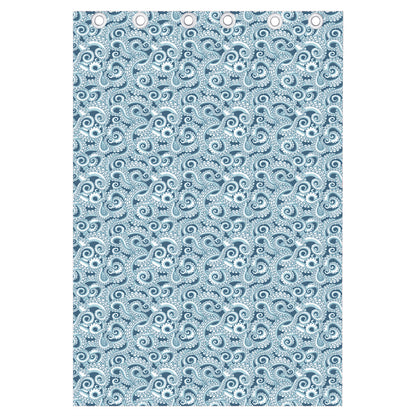 Blue Octopus Tentacles Pattern Print Curtain