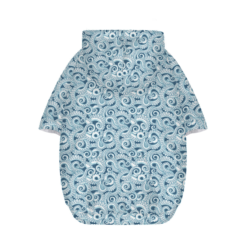 Blue Octopus Tentacles Pattern Print Dog Zip Up Hoodie