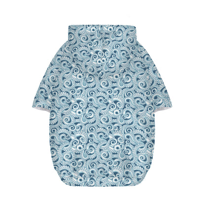 Blue Octopus Tentacles Pattern Print Dog Zip Up Hoodie
